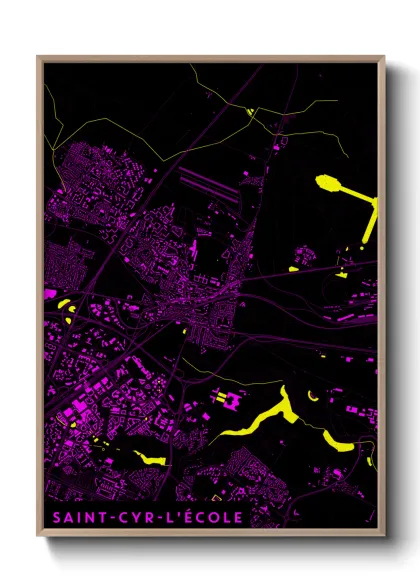 Une affiche de carte sur Saint-Cyr-l'École