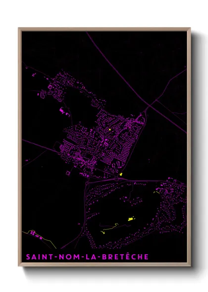 Une affiche de carte sur Saint-Nom-la-Bretêche