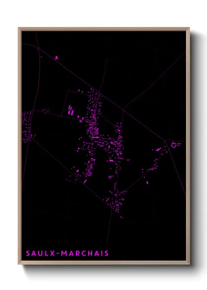 Une affiche de carte sur Saulx-Marchais