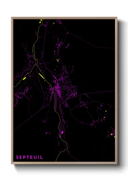 Une affiche de carte sur Septeuil