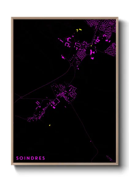 Une affiche de carte sur Soindres