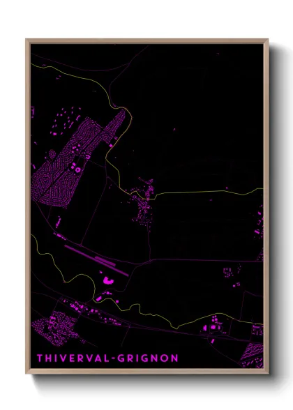 Une affiche de carte sur Thiverval-Grignon