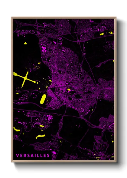 Une affiche de carte sur Versailles