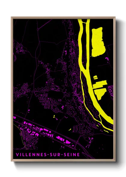 Une affiche de carte sur Villennes-sur-Seine