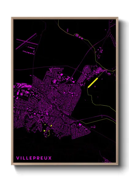 Une affiche de carte sur Villepreux