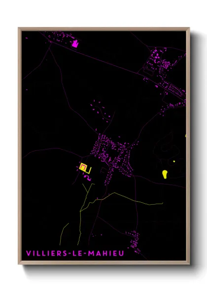 Une affiche de carte sur Villiers-le-Mahieu