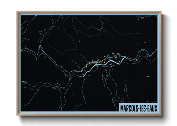 Une affiche de carte sur Marcols-les-Eaux