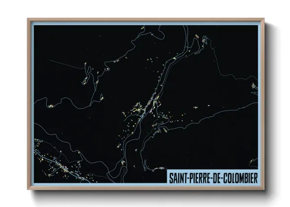Une affiche de carte sur Saint-Pierre-de-Colombier