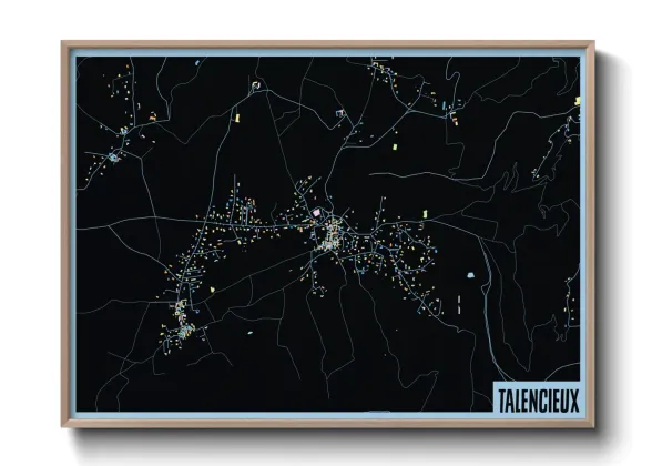 Une affiche de carte sur Talencieux