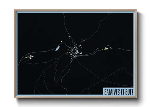 Une affiche de carte sur Balaives-et-Butz