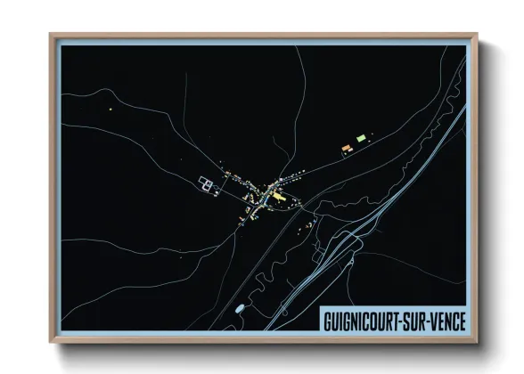 Une affiche de carte sur Guignicourt-sur-Vence