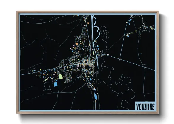 Une affiche de carte sur Vouziers