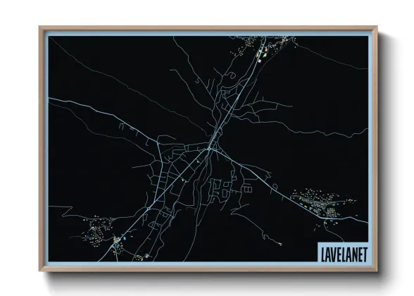 Une affiche de carte sur Lavelanet