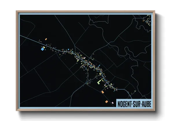 Une affiche de carte sur Nogent-sur-Aube