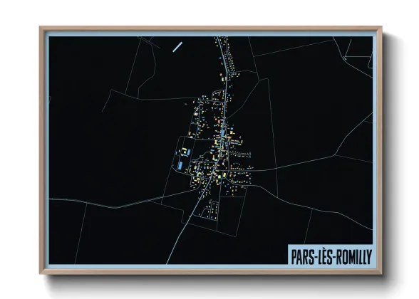 Une affiche de carte sur Pars-lès-Romilly