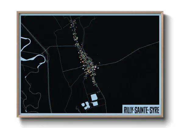Une affiche de carte sur Rilly-Sainte-Syre