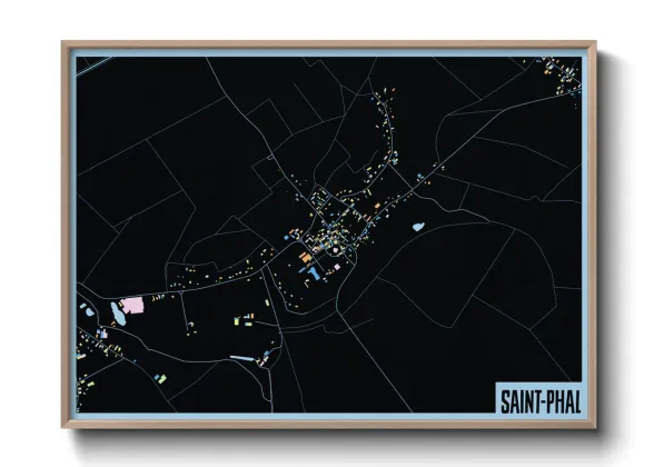 Une affiche de carte sur Saint-Phal