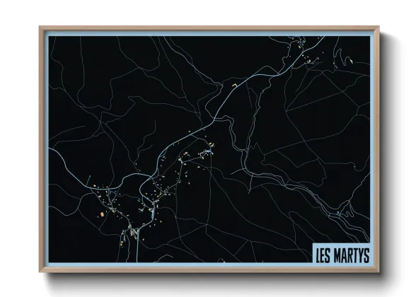 Une affiche de carte sur Les Martys