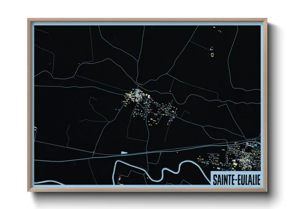 Une affiche de carte sur Sainte-Eulalie