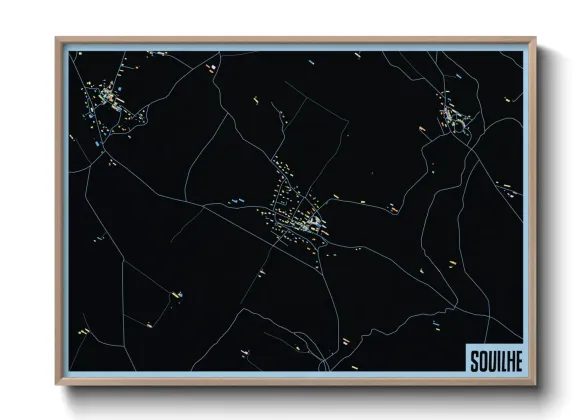 Une affiche de carte sur Souilhe