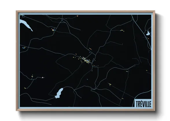 Une affiche de carte sur Tréville