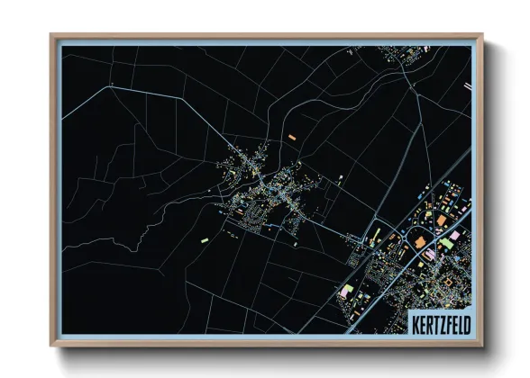 Une affiche de carte sur Kertzfeld