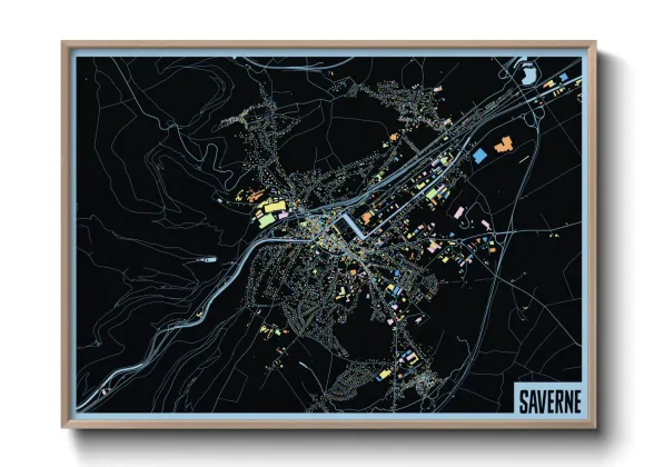Une affiche de carte sur Saverne