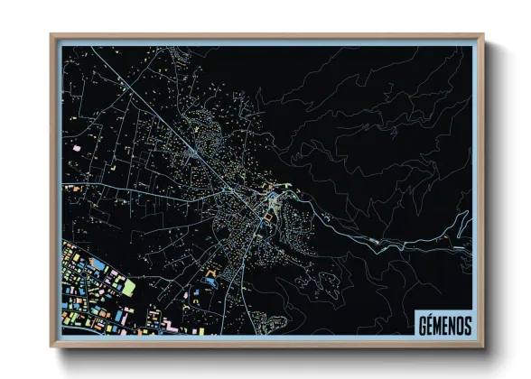 Une affiche de carte sur Gémenos