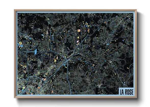 Une affiche de carte sur La Rose