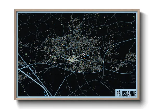 Une affiche de carte sur Pélissanne