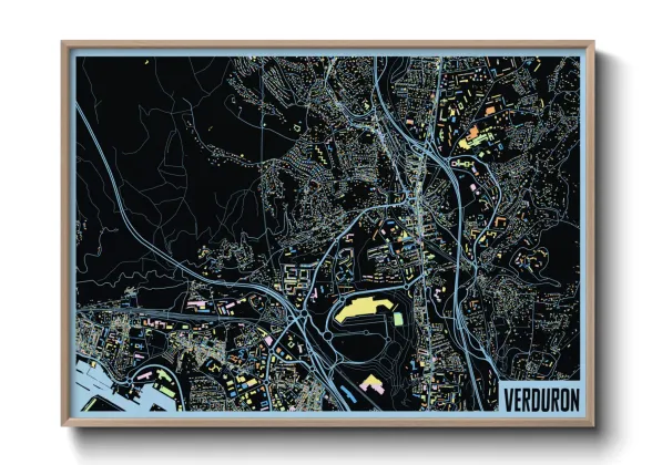 Une affiche de carte sur Verduron