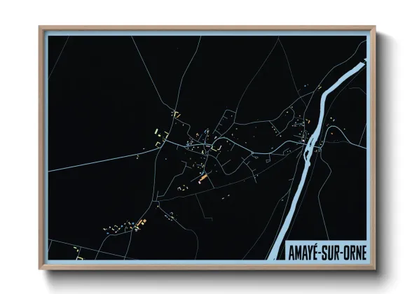 Une affiche de carte sur Amayé-sur-Orne