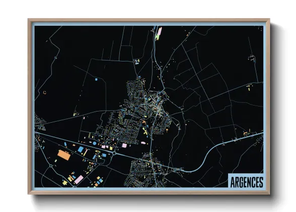 Une affiche de carte sur Argences