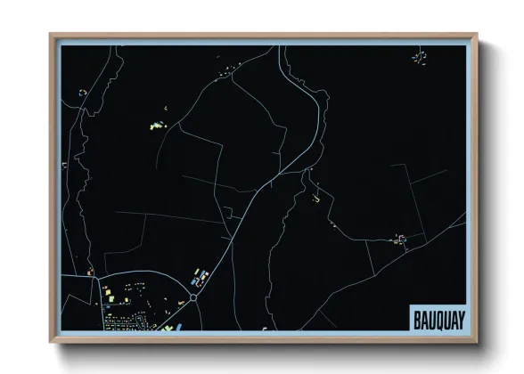 Une affiche de carte sur Bauquay