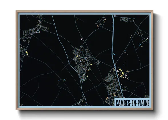 Une affiche de carte sur Cambes-en-Plaine