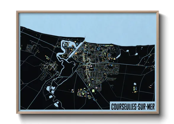 Une affiche de carte sur Courseulles-sur-Mer