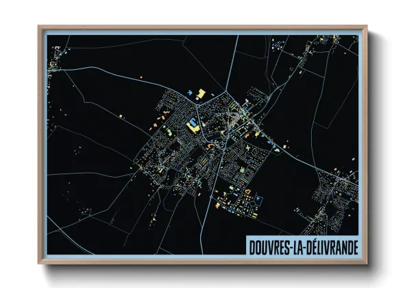 Une affiche de carte sur Douvres-la-Délivrande
