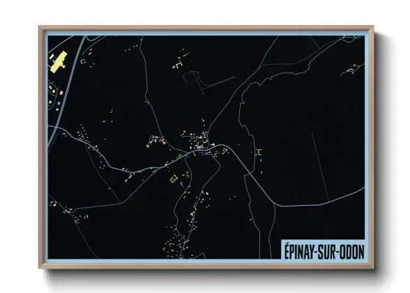 Une affiche de carte sur Épinay-sur-Odon