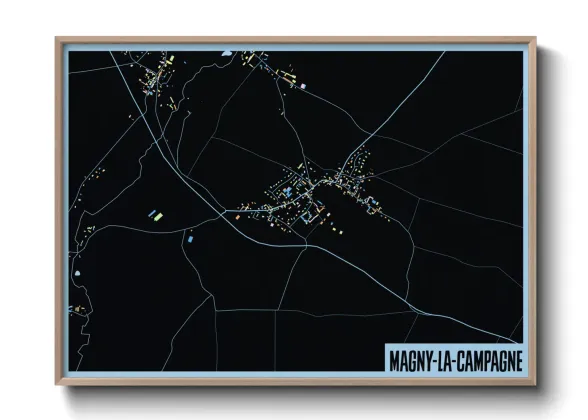 Une affiche de carte sur Magny-la-Campagne