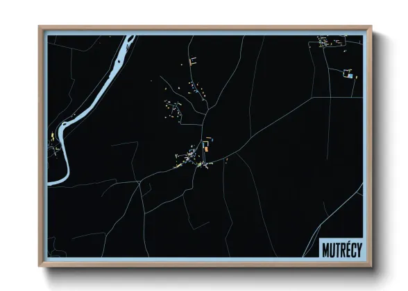 Une affiche de carte sur Mutrécy