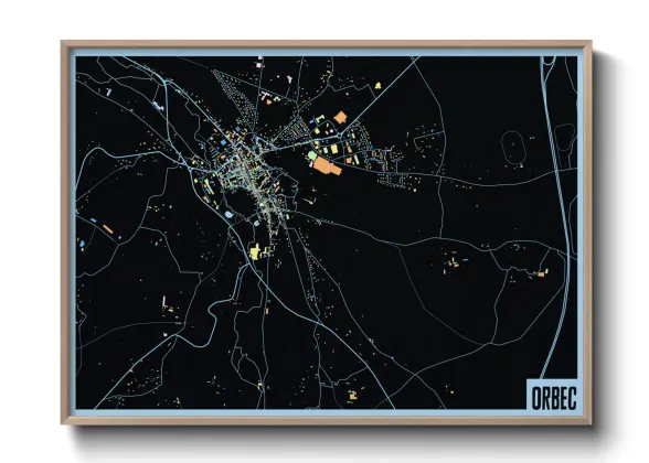 Une affiche de carte sur Orbec
