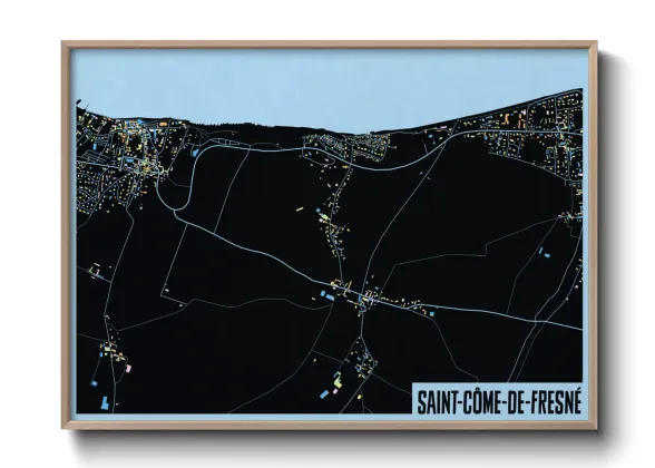 Une affiche de carte sur Saint-Côme-de-Fresné