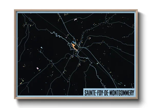 Une affiche de carte sur Sainte-Foy-de-Montgommery