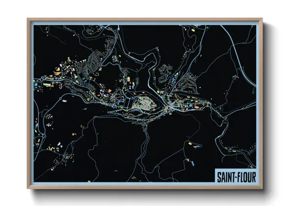 Une affiche de carte sur Saint-Flour