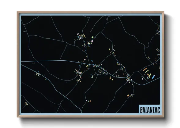 Une affiche de carte sur Balanzac
