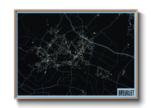 Une affiche de carte sur Breuillet