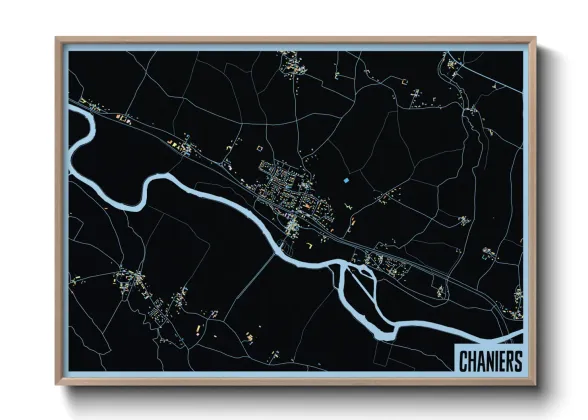 Une affiche de carte sur Chaniers