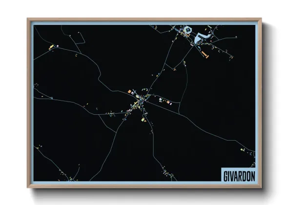 Une affiche de carte sur Givardon