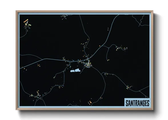 Une affiche de carte sur Santranges