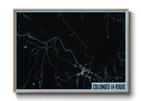 Une affiche de carte sur Collonges-la-Rouge